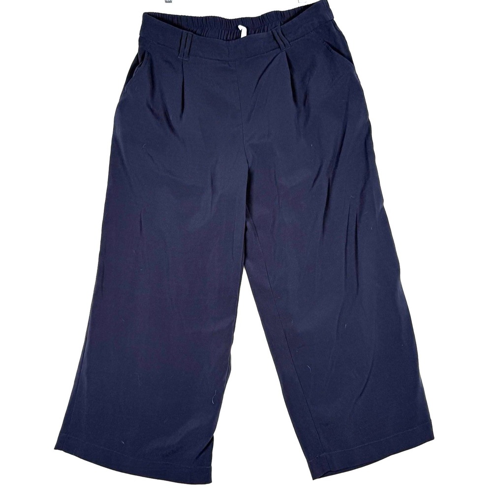 Cato Wide Leg Pants High Rise Womens 14W 16W Navy Base Capsule Stretch Office
